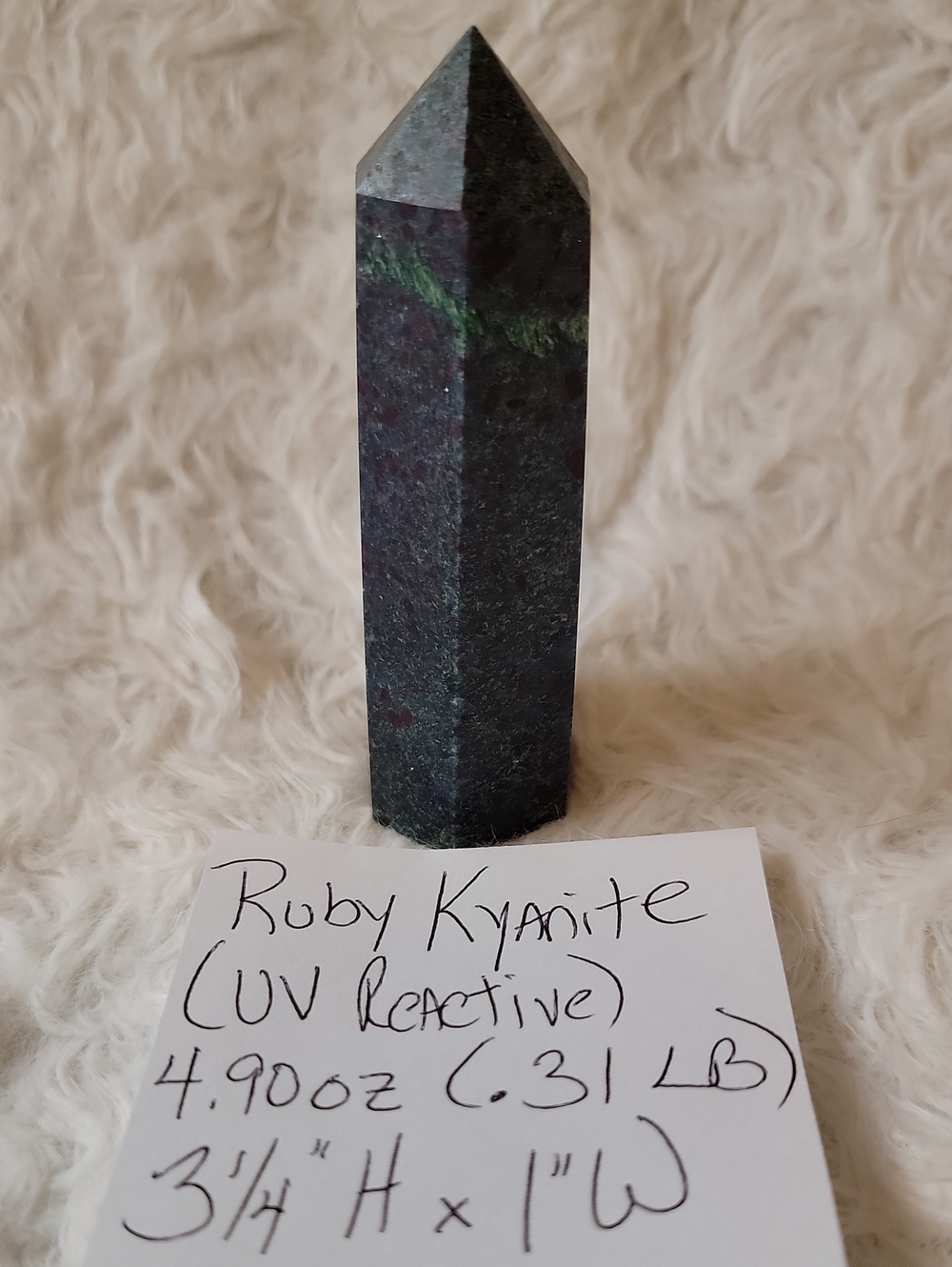UV Reactive Ruby Kyanite Tower